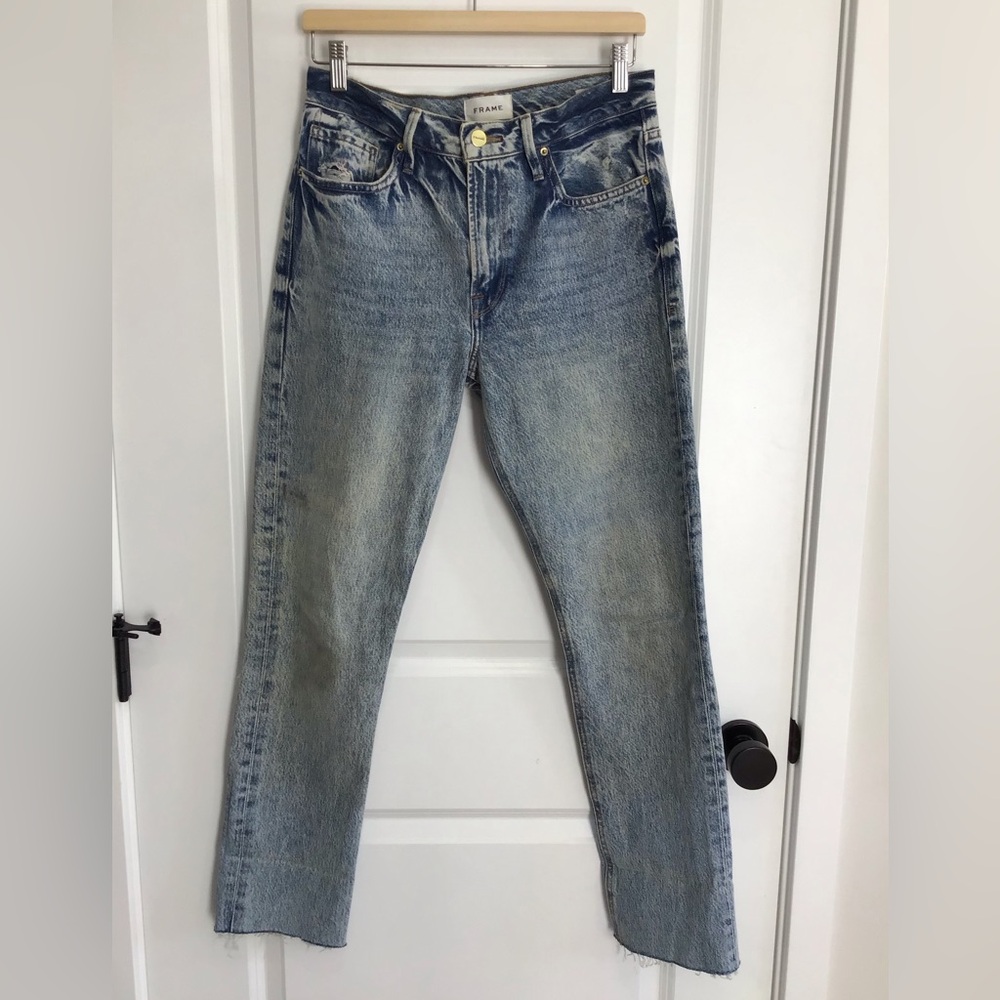 Frame Denim Blue‎ Straight Leg Jeans